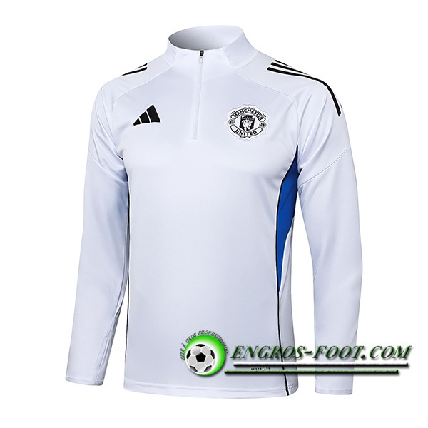 Sweatshirt Training Manchester United Blanc/Bleu 2025/2026