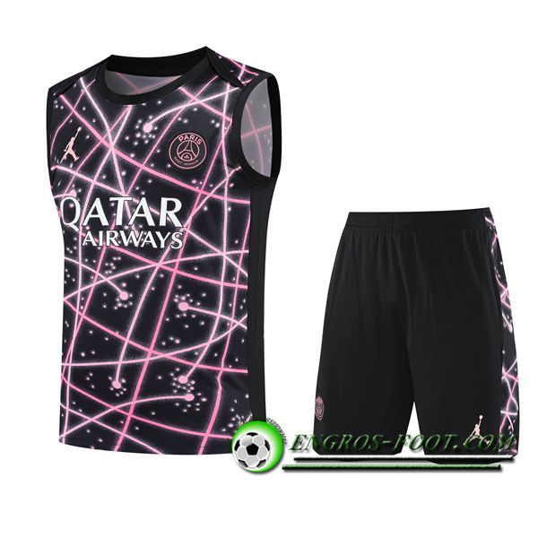 Ensemble Training Debardeur PSG Enfant Noir/Rose 2025/2026 -02
