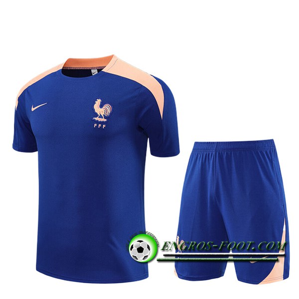 Ensemble Training T-Shirts France Enfant Bleu/Rose 2025/2026