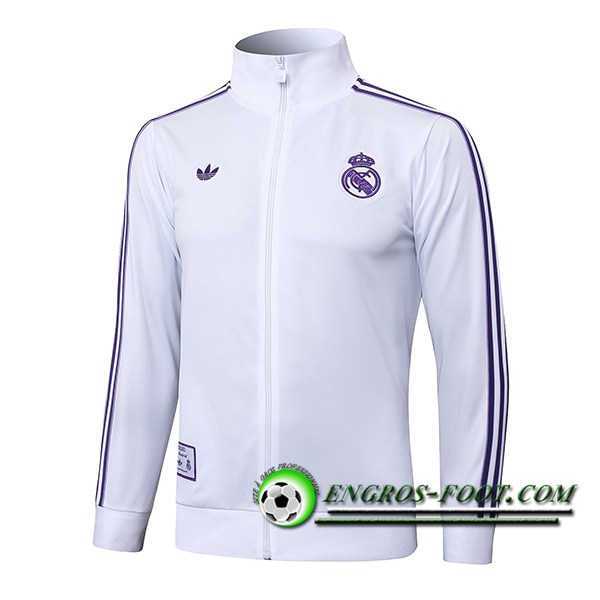 Veste Foot Real Madrid Blanc/Pourpre 2025/2026