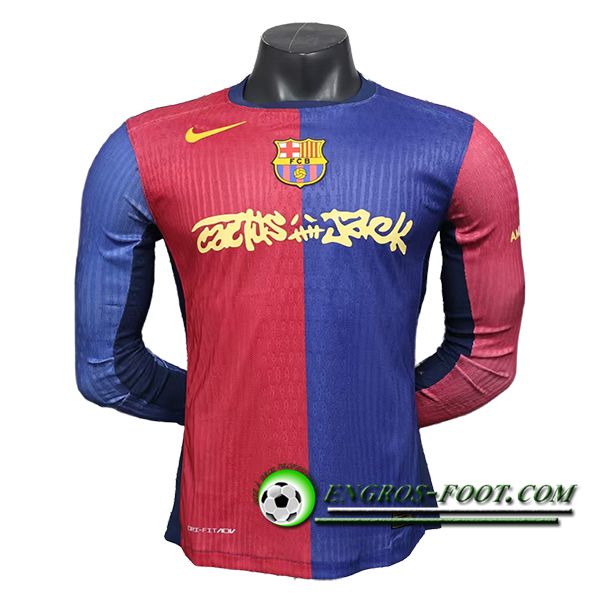 Maillot de Foot FC Barcelone Travis Scott Manches Longues Domicile 2024/2025