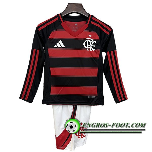 Nouveau Maillot de Foot Flamengo Enfant Manches Longues Domicile 2025/2026