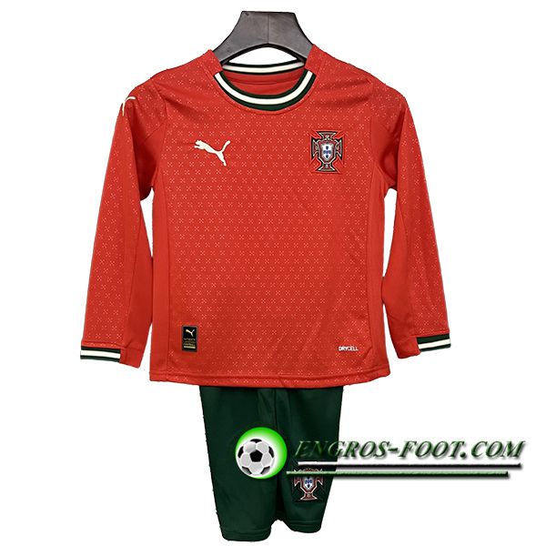 Nouveau Maillot de Foot Portugal Enfant Manches Longues Domicile 2025/2026