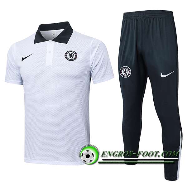 Ensemble Polo Foot FC Chelsea Blanc/Noir 2025/2026