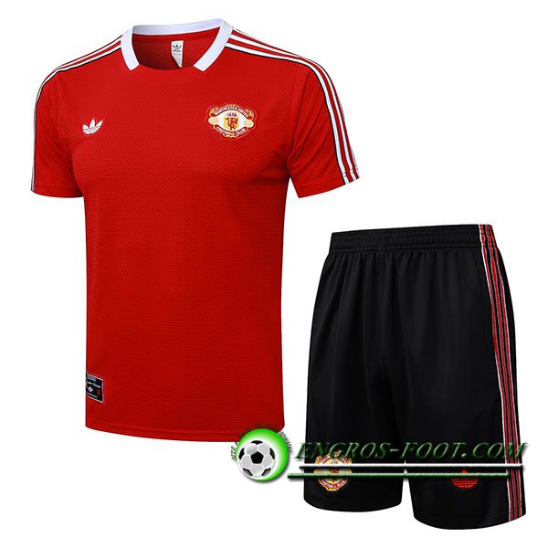 Ensemble Training T-Shirts Manchester United Rouge/Blanc 2025/2026