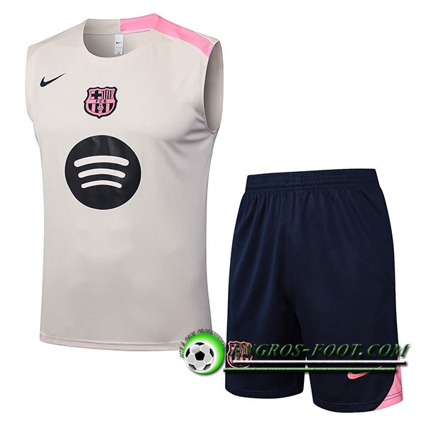 Ensemble Training Debardeurs FC Barcelone Beige/Rose 2025/2026
