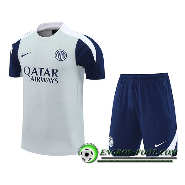 Ensemble Training T-Shirts Inter Milan Gris/Bleu/Blanc 2025/2026
