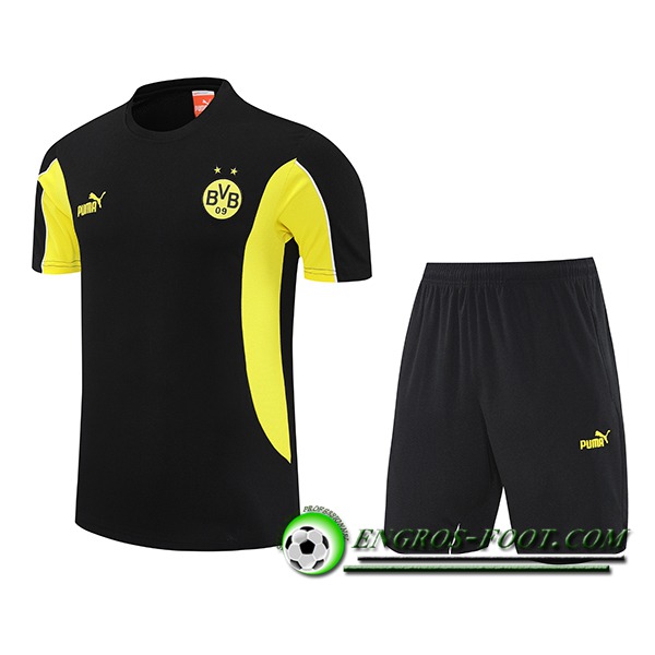 Ensemble Training T-Shirts Dortmund Noir/Jaune 2025/2026 -02