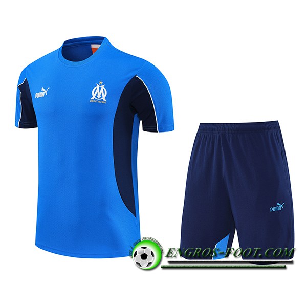 Ensemble Training T-Shirts Marseille Bleu 2025/2026 -02