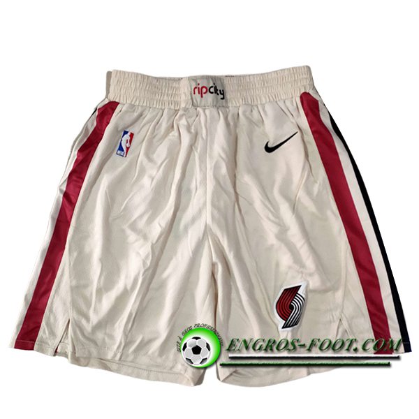 Shorts NBA Portland Trail Blazers 2025/26 Beige/Noir/Rouge