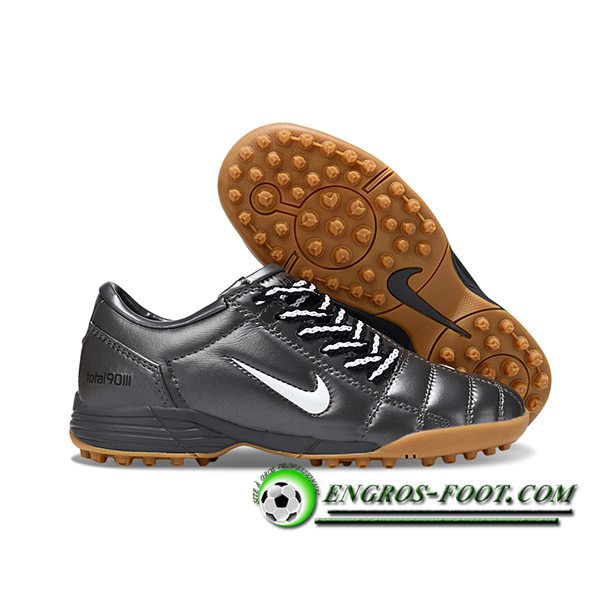 Nike Chaussures de Foot T90 TF Gris/Blanc