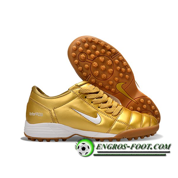 Nike Chaussures de Foot T90 TF Jaune/Blanc