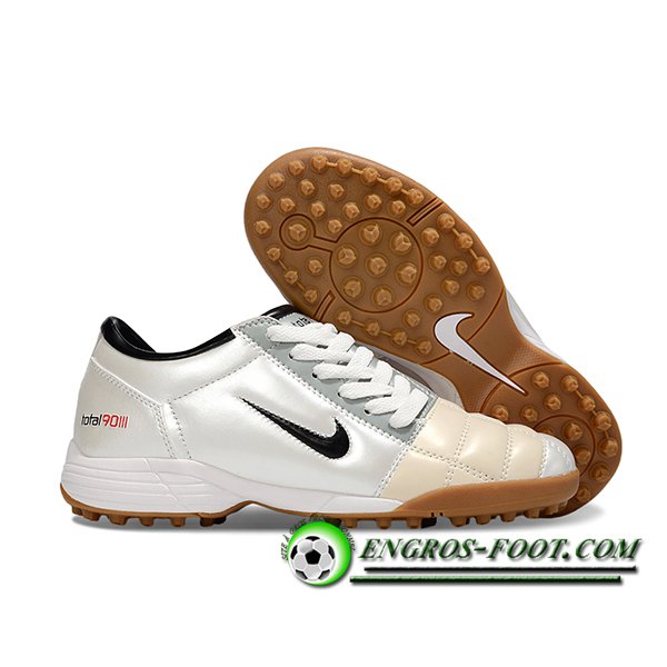 Nike Chaussures de Foot T90 TF Gris/Beige/Noir