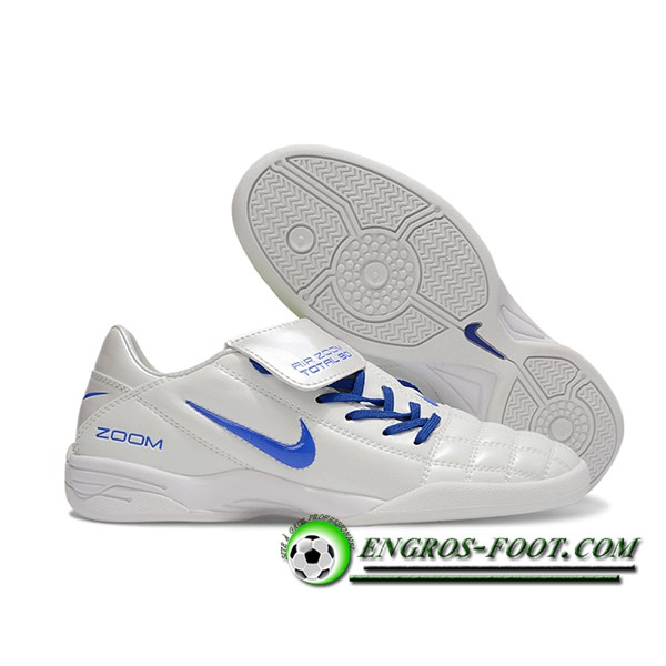 Nike Chaussures de Foot T90 TF Blanc/Bleu