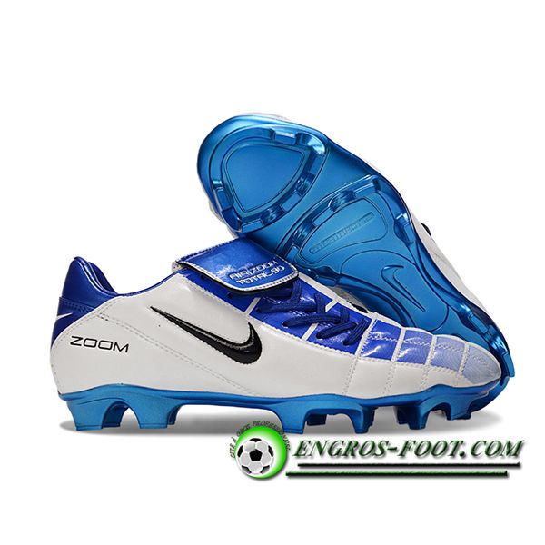 Nike Chaussures de Foot T90 FG Bleu/Blanc/Noir