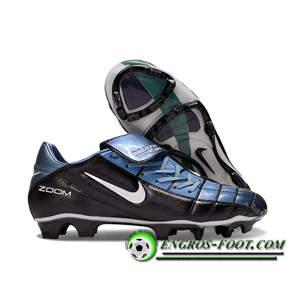 Nike Chaussures de Foot T90 FG Noir/Bleu/Blanc