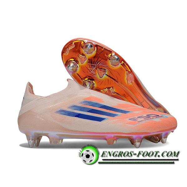 Adidas Chaussures de Foot F50 Elite Laceless SG Orange/Bleu