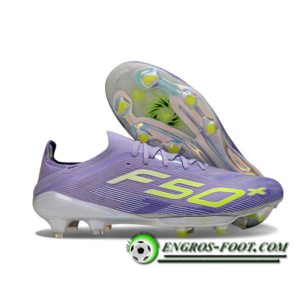 Adidas Chaussures de Foot F50+.1 FG Pourpre/Vert -02