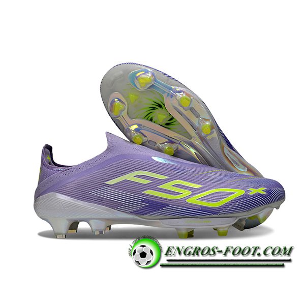 Adidas Chaussures de Foot F50+ FG Pourpre/Vert -02