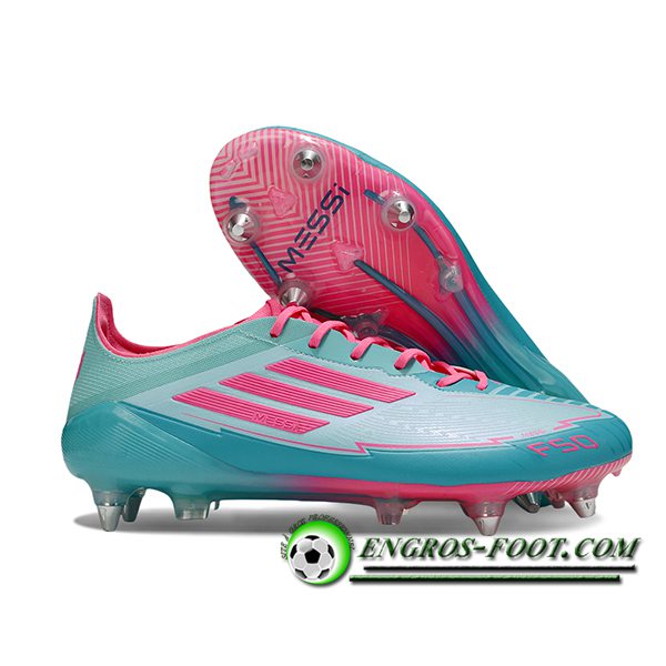 Adidas Chaussures de Foot F50 ELITE SG Vert/Rose -03