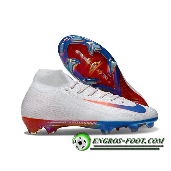 Nike Chaussures de Foot Air Zoom Mercurial Superfly IIX Elite FG Blanc/Rouge/Bleu