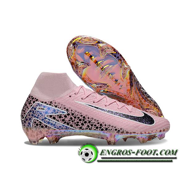 Nike Chaussures de Foot Air Zoom Mercurial Superfly IIX Elite FG Rose/Noir -02
