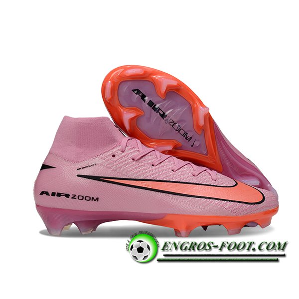 Nike Chaussures de Foot Air Zoom Mercurial Superfly IIX Elite FG Rose/Orange