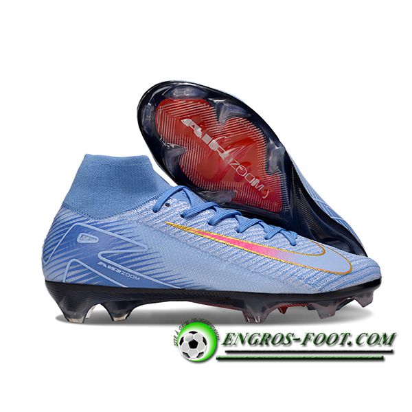 Nike Chaussures de Foot Air Zoom Mercurial Superfly IIX Elite FG Bleu/Orange