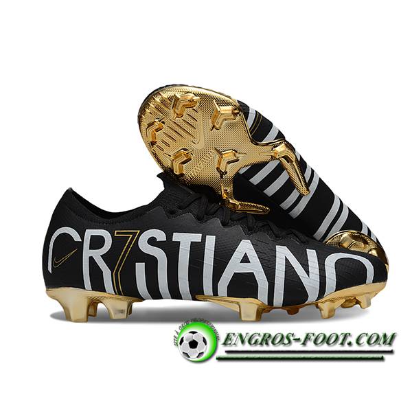 Nike Chaussures de Foot Mercurial Vapor XII Elite FG Noir/Blanc/Jaune