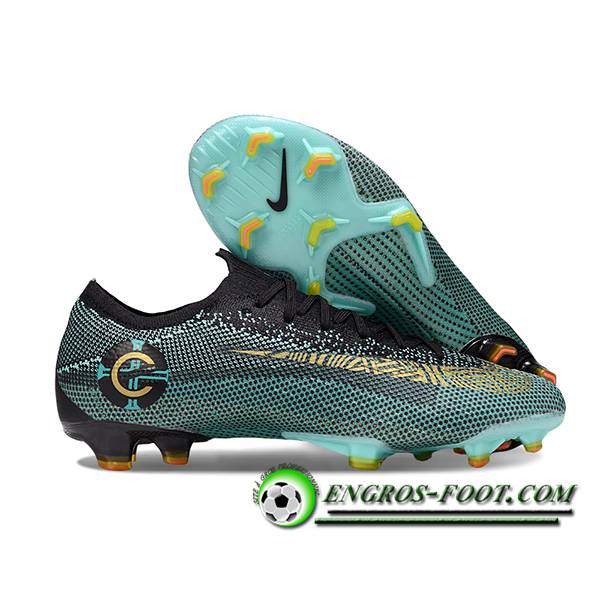 Nike Chaussures de Foot Mercurial Vapor XII Elite FG Vert/Noir/Jaune