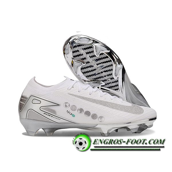 Nike Chaussures de Foot AIR Zoom Mercurial Vapor 16 Elite XXV FG Blanc/Gris