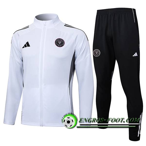 Ensemble Survetement de Foot Veste Inter Miami CF Blanc/Noir 2025/2026