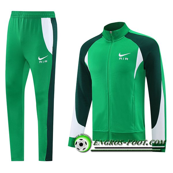 Ensemble Survetement de Foot Veste Nike Vert/Blanc 2025/2026