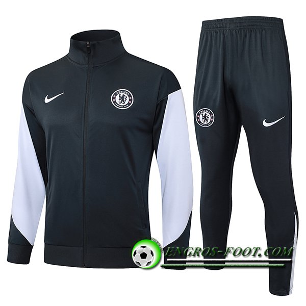 Ensemble Survetement de Foot Veste FC Chelsea Grigio Scuro 2025/2026