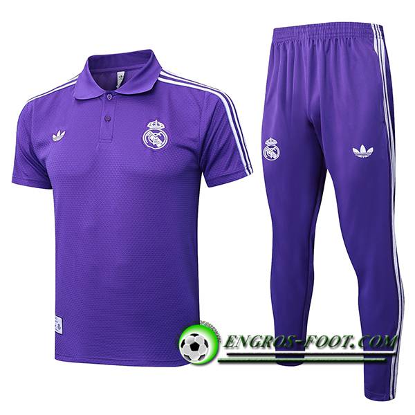 Ensemble Polo Foot Real Madrid Pourpre/Blanc 2025/2026
