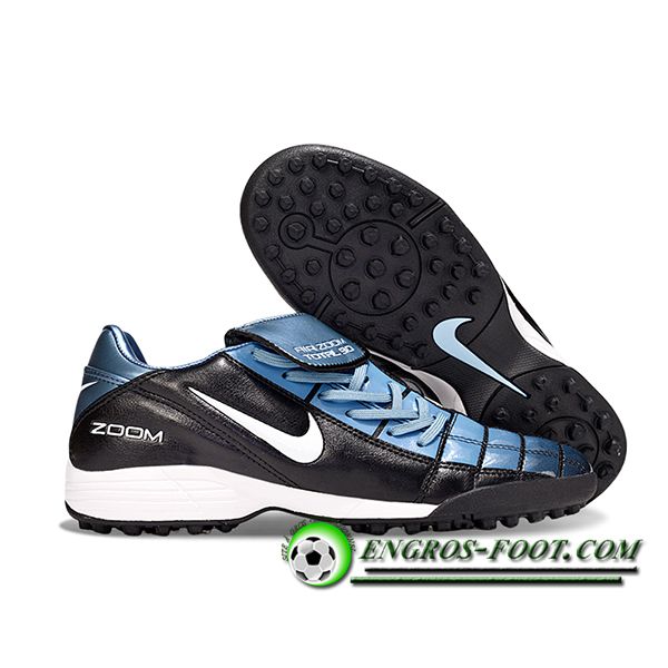 Nike Chaussures de Foot T90 TF Noir/Bleu/Blanc
