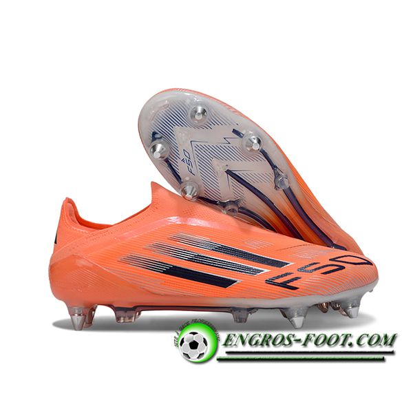 Adidas Chaussures de Foot F50 Elite Laceless SG Orange/Noir