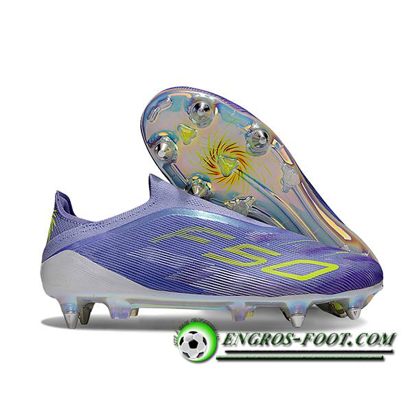Adidas Chaussures de Foot F50 Elite SG Pourpre/Vert