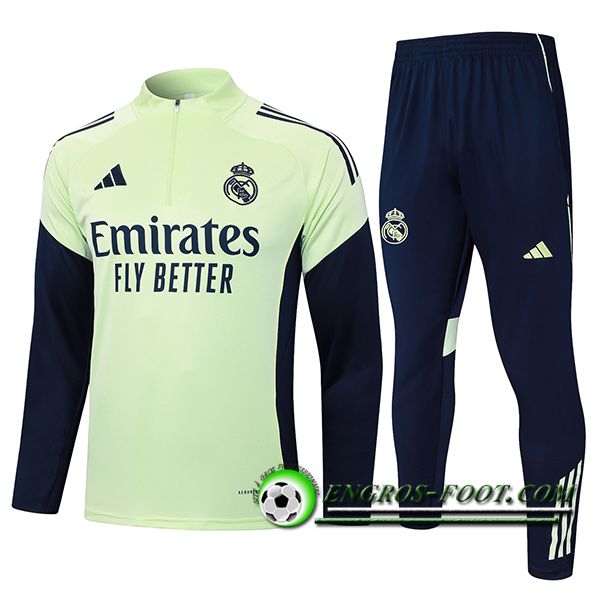 Ensemble Survetement de Foot Real Madrid Vert/Bleu 2025/2026