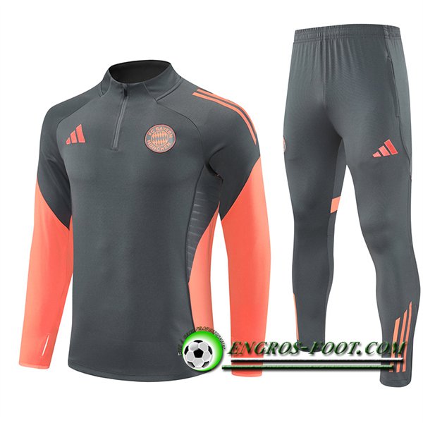 Ensemble Survetement de Foot Bayern Munich Gris/Orange 2025/2026