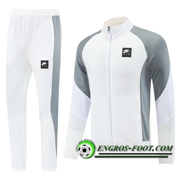 Ensemble Survetement de Foot Veste Nike Blanc/Gris 2025/2026