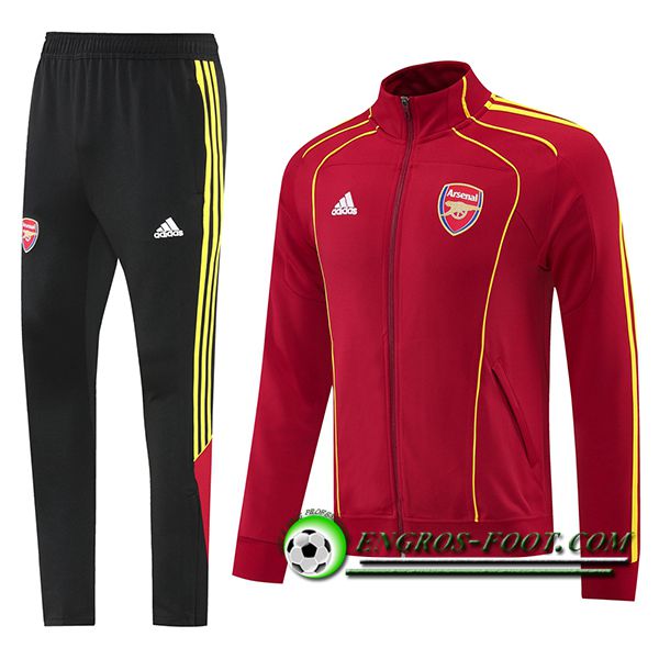 Ensemble Survetement de Foot Veste Arsenal Rouge/Jaune 2025/2026