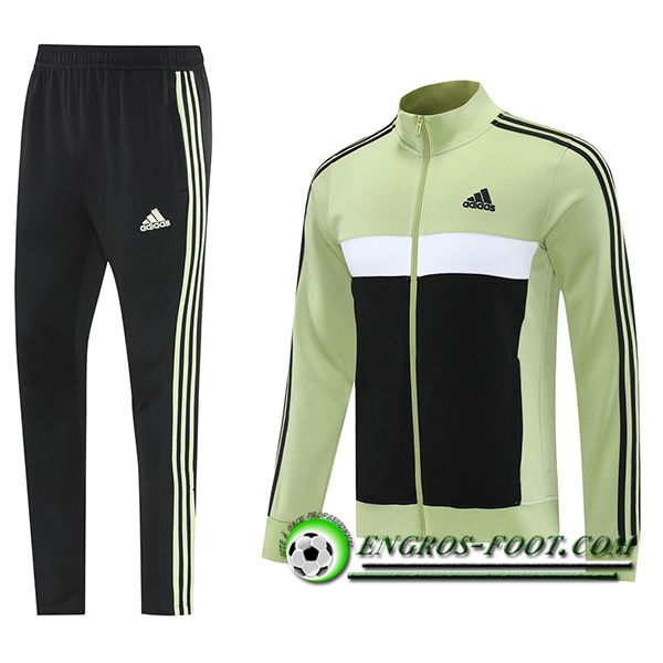 Ensemble Survetement de Foot Veste Adidas Vert/Noir/Blanc 2025/2026