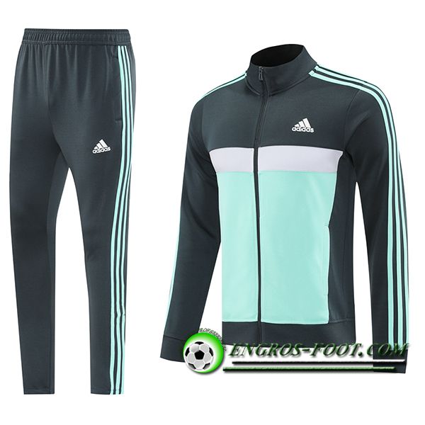 Ensemble Survetement de Foot Veste Adidas Vert/Gris/Blanc 2025/2026