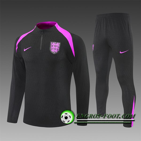 Ensemble Survetement de Foot Angleterre Enfant Noir/Pourpre 2025/2026