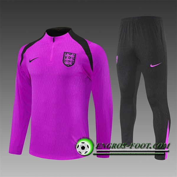 Ensemble Survetement de Foot Angleterre Enfant Pourpre/Noir 2025/2026