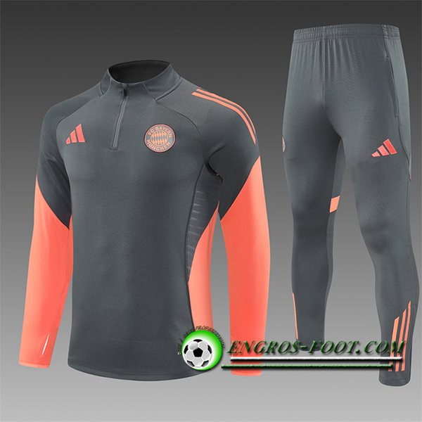 Ensemble Survetement de Foot Bayern Munich Enfant Gris/Orange 2025/2026