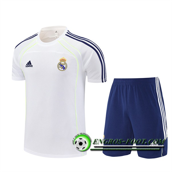 Ensemble Training T-Shirts Real Madrid Enfant Blanc/Bleu 2025/2026