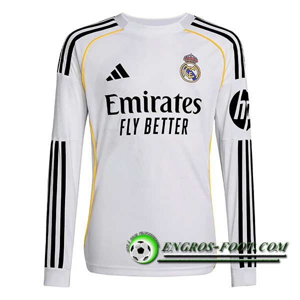 Nouveau Maillot de Foot Real Madrid Manches Longues Domicile 2025/2026