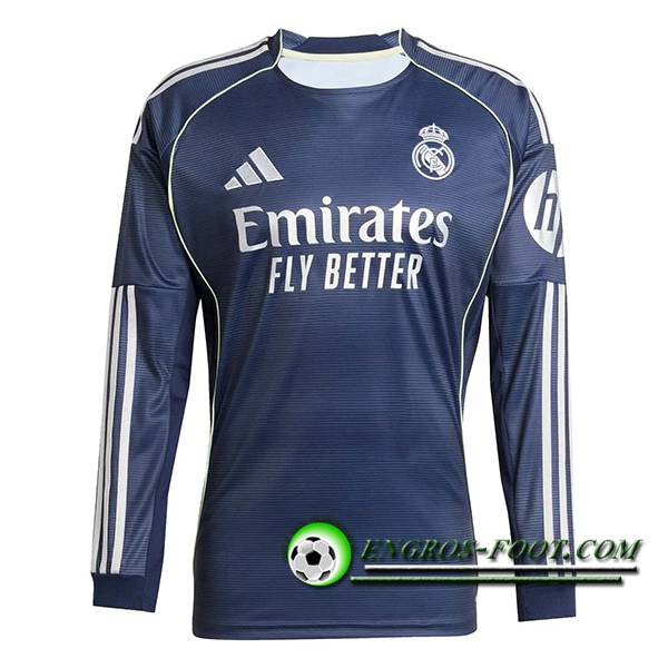 Nouveau Maillot de Foot Real Madrid Manches Longues Exterieur 2025/2026